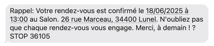 Notification de rappel