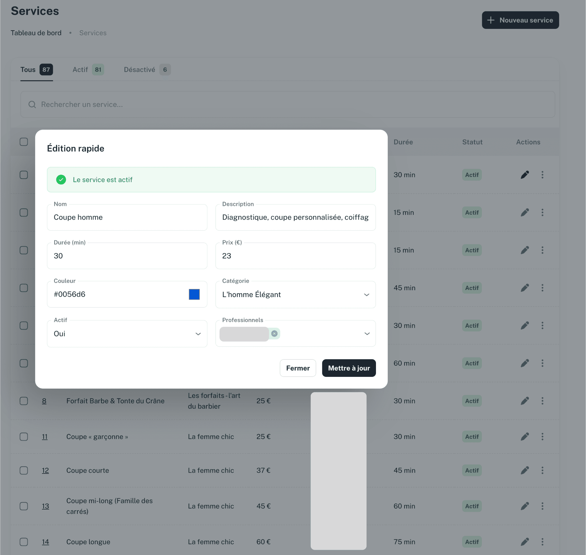 Personnalisation des Services
